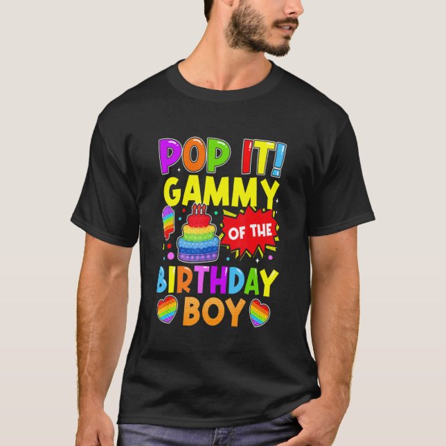 T-shirt Pop It Gammy Of Birthday Boy Fidget Kids Famil (Devant)