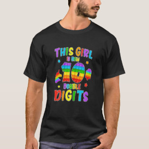 T-shirt Pop It Girl Is Now 10 Double Digits 10th Birthday