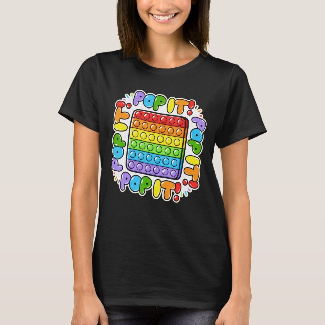 T-shirt Pop It Heart Funny Pop It Push Game (Devant)