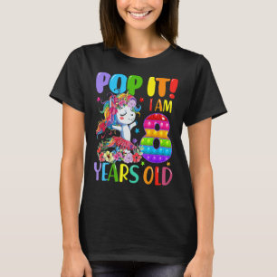 T-shirt Pop It I Am 8 Ans Fidget Toy Dabbing Unicorn