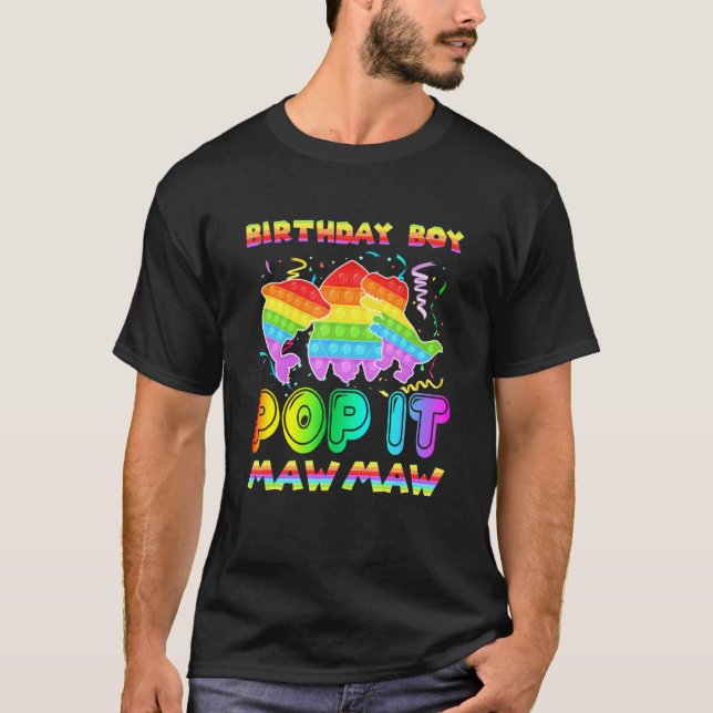 T-shirt Pop It Mawmaw Of Birthday Boy Pop It Shark Din (Devant)