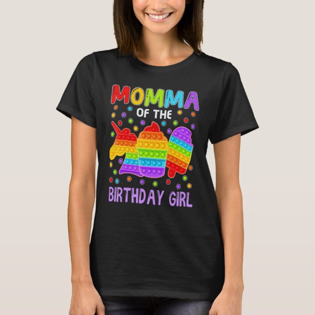 T-shirt Pop It Momma De L'Anniversaire Fille Fidget Enfant (Devant)