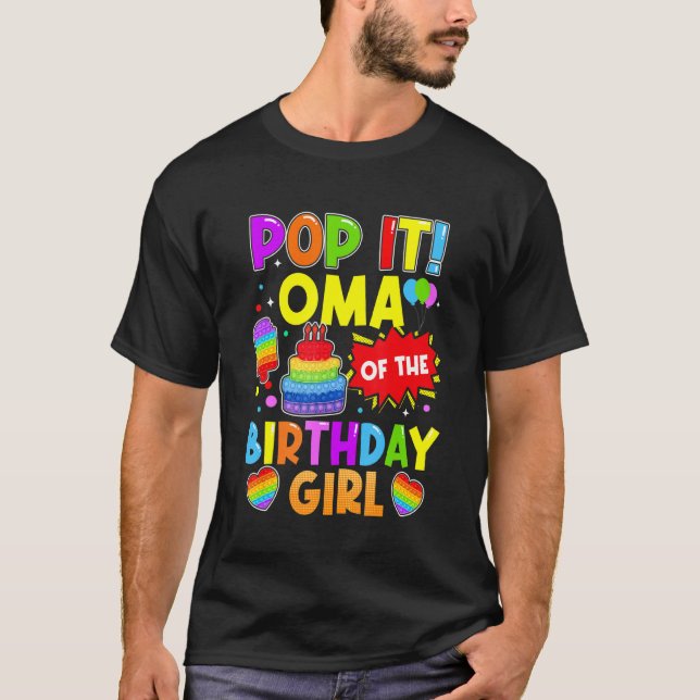 T-shirt Pop It Oma De L'Anniversaire Fille Fidget Famille  (Devant)