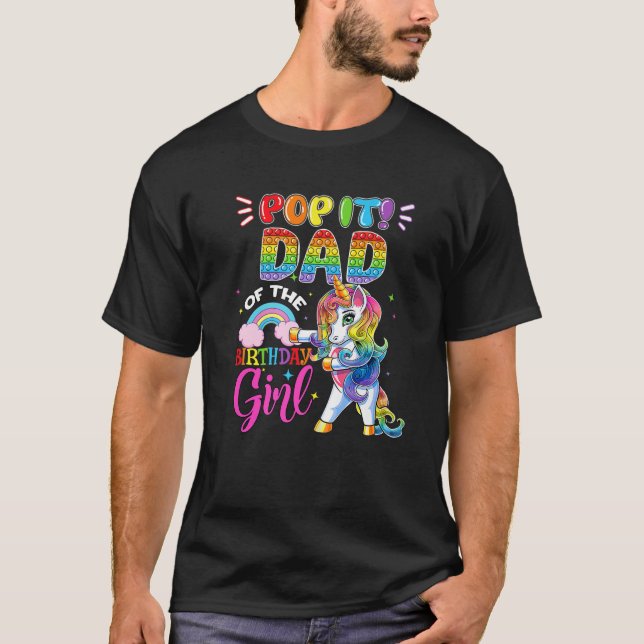 T-shirt Pop It Papa De La Fille D'anniversaire Fidget Joue (Devant)