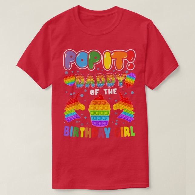 T-shirt Pop It papa de l'anniversaire fille Fidget enfant  (Design devant)