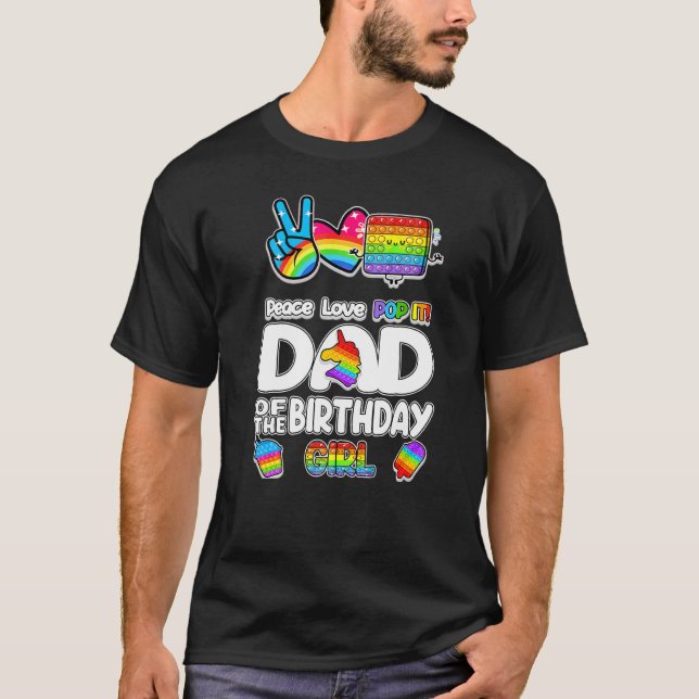 T-shirt Pop It Papa Du Jeu D'Anniversaire Jeu De Fille Jou (Devant)
