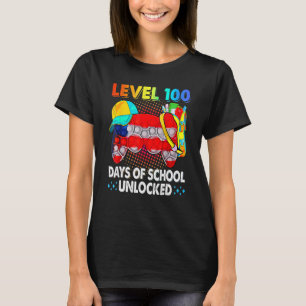 T-shirt Pop It Poppin Niveau 100 Jours D'École Déverrouill