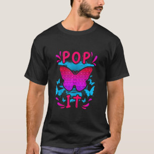 T-shirt Pop It Rose Papillon Fidget Jouet Pour Filles