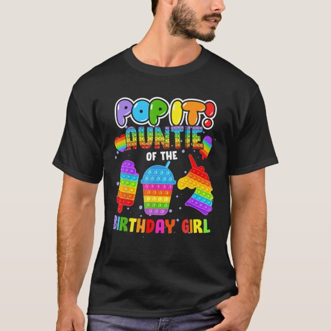 T-shirt Pop It Tante De L'Anniversaire Fille Fidget Famill (Devant)
