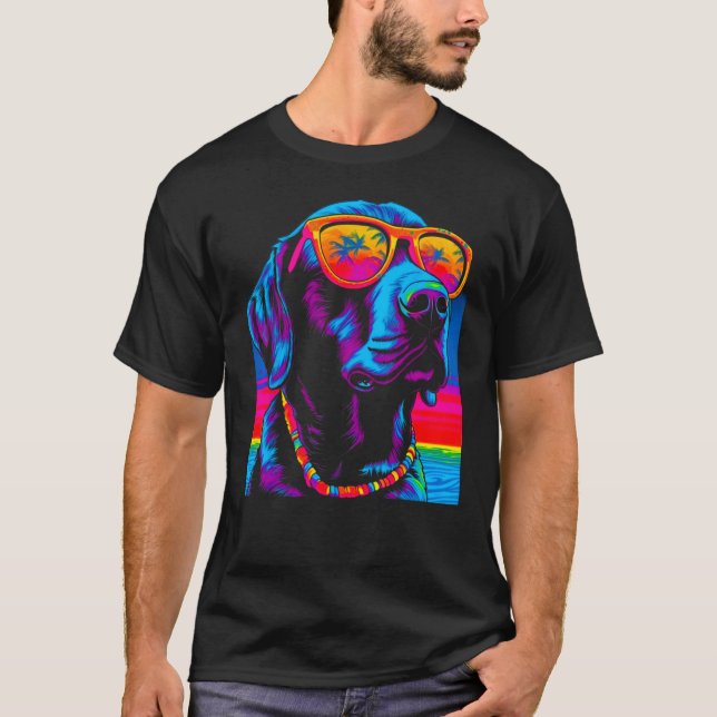 T-shirt Pop Labrador Retriever Chien été (Devant)
