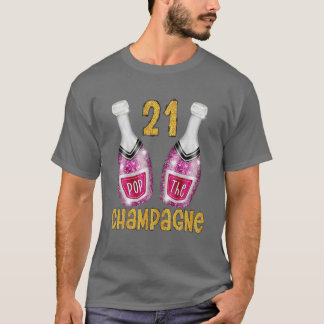 T-shirt Pop Le Champagne Pour 21E Anniversaire Ou Mariage