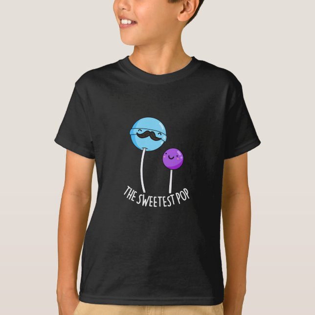 T-shirt Pop le plus doux amusant Lollipop Pun Dark BG (Devant)