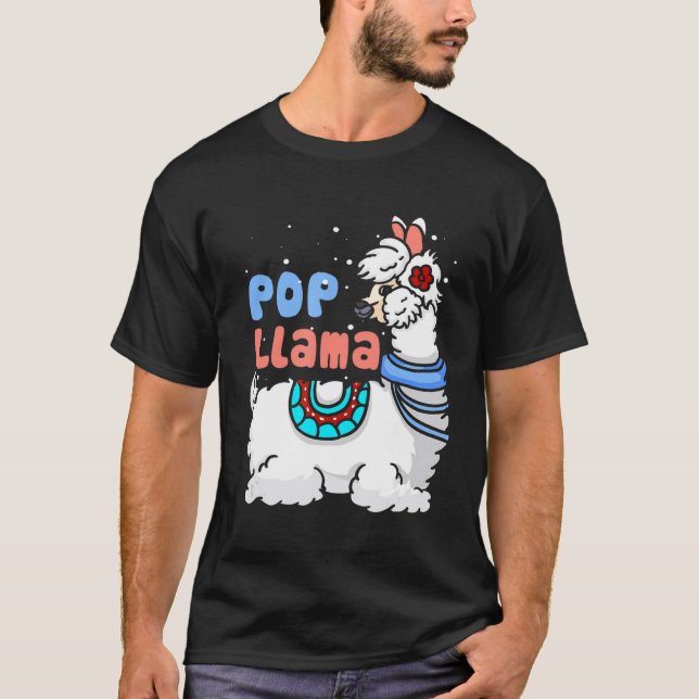 T-shirt Pop Llama Correspondant Famille Pyjamas de Noël (Devant)