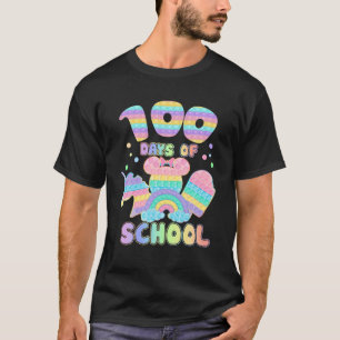 T-shirt Pop Mignonne Il Tire Heureux 100 Jours De Sûreté D