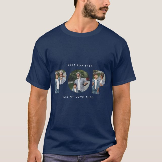 T-shirt Pop multi photo moderne typographie élégante (Devant)