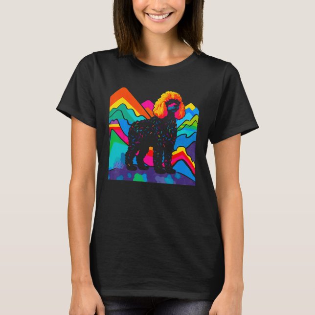 T-shirt Pop Poodle Chien Nature colorée (Devant)