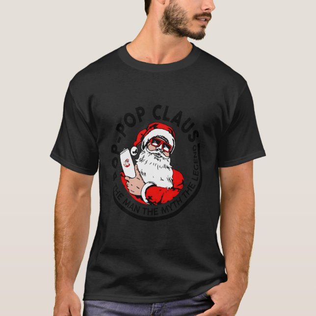 T-shirt Pop Pop Claus Noël - L'Homme Le Mythe La Jambe (Devant)