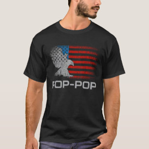 T-shirt Pop Pop Grand-père Drapeau américain Aigle patriot