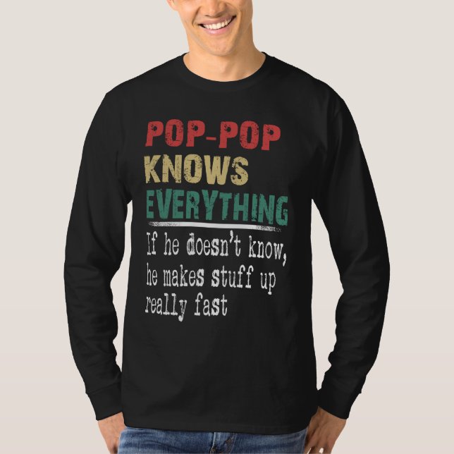 T-shirt Pop Pop Knows Everything  Christmas Grandpa (Devant)