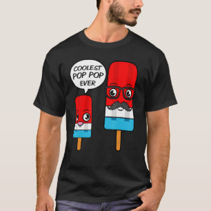 T-shirt Pop Pop Plus Coolest Jamais Grand-Père Popsicle Cr