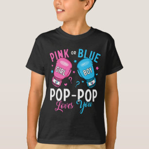 T-shirt Pop-pop rose ou bleu vous aime Boxer Genre Revea