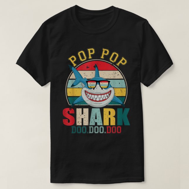 T-shirt Pop Pop Shark Shirt Fête des pères Pour Pop Pop Po (Design devant)
