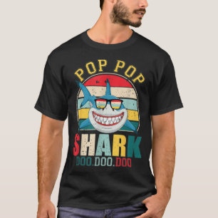 T-shirt Pop Pop Shark Shirt Fête des pères Pour Pop Pop Po