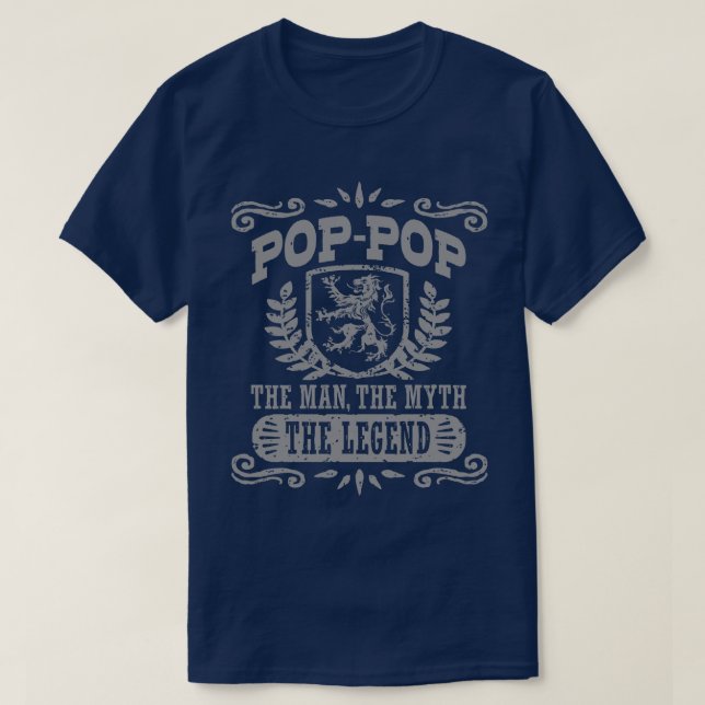 T-shirt Pop Pop The Man The Myth The Legend (Design devant)