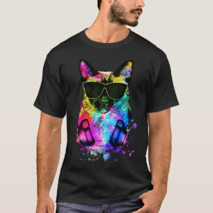 T-shirt Pop Siamese Chat Meezer Portrait avec Headpho