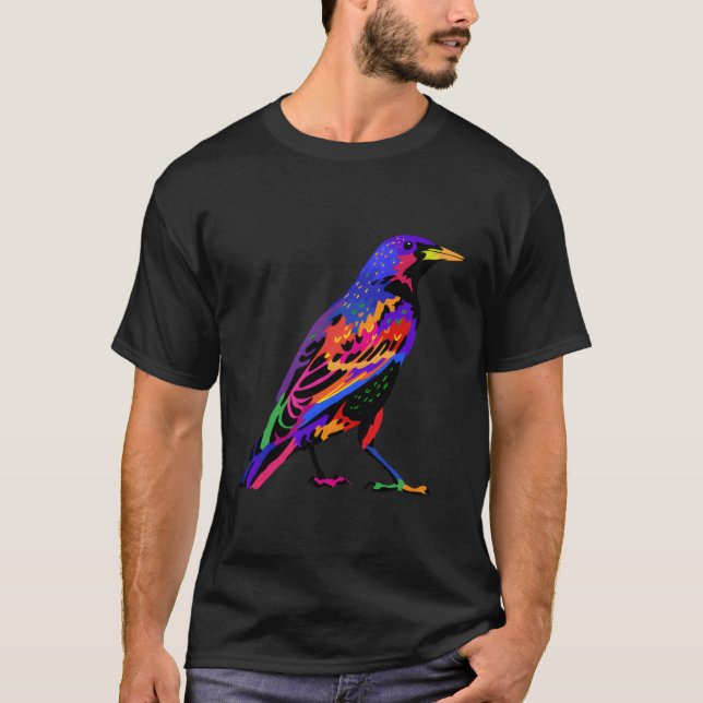 T-shirt Pop Starling Oiseau Ornithologie Oiseau Observatio (Devant)