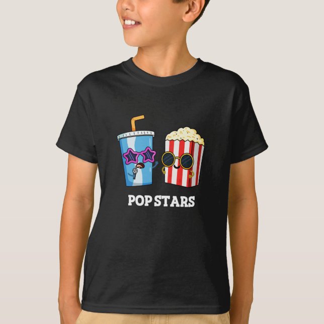 T-shirt Pop Stars Funny Snack Pun Dark BG (Devant)
