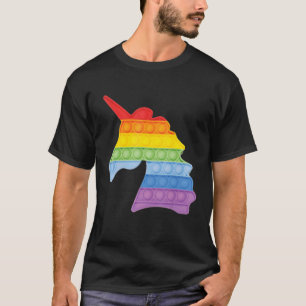 T-shirt Pop Up Fidget Game Unicorn Rainbow coloré pour gi