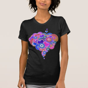 T-shirt PopArt Coeurs violets