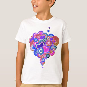T-shirt PopArt Coeurs violets