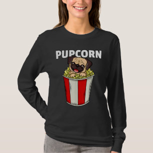 T-shirt Popcorn Chien Carlin Maïs Hommes Femmes Pupcorn Po