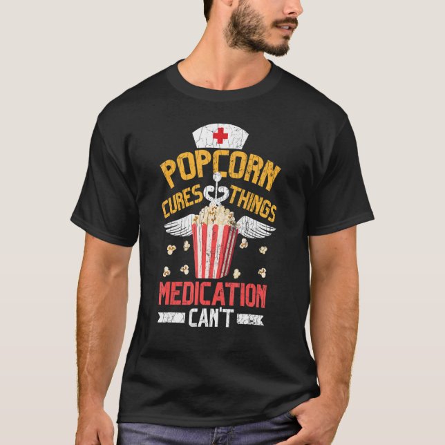 T-shirt Popcorn Cures Things Pop Corn Eater Graphisme (Devant)