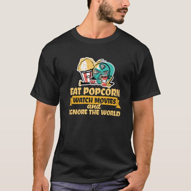 T-shirt Popcorn Films Snack Cinéma TV Spectacles - Drôle P (Devant)