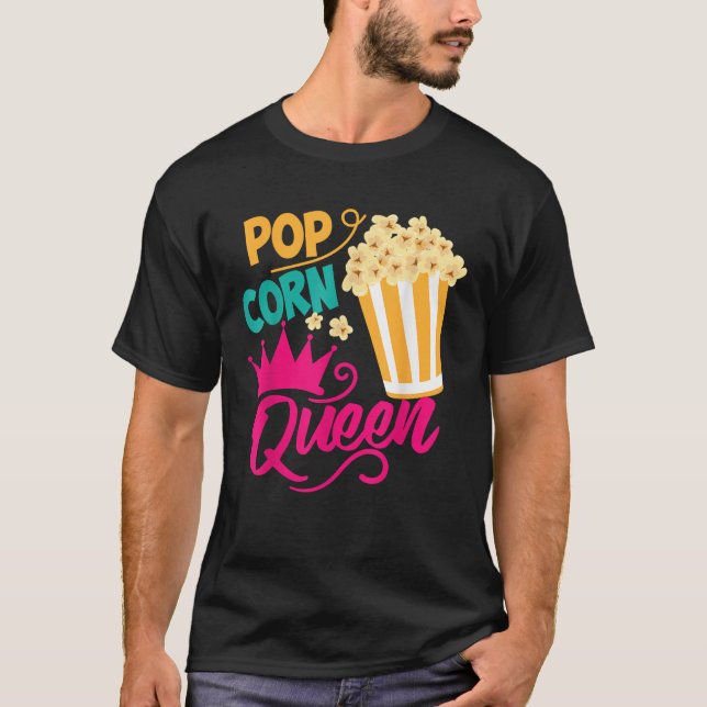 T-shirt Popcorn Queen Cool Tasty Movie Snack Nourriture Dr (Devant)