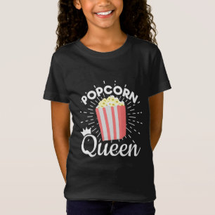 T-Shirt Popcorn Queen Femmes Filles Film Popcorn Lover