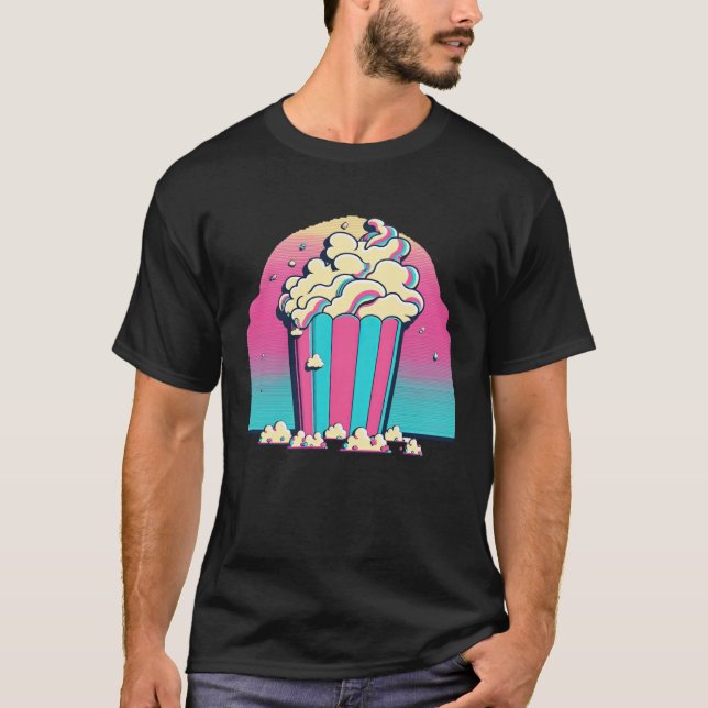 T-shirt Popcorn Vaporwave Rétroonde esthétique (Devant)