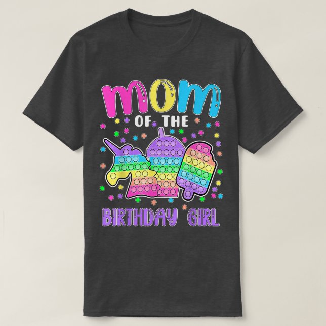 T-shirt Popit Maman de la fille d'anniversaire Popit  (Design devant)
