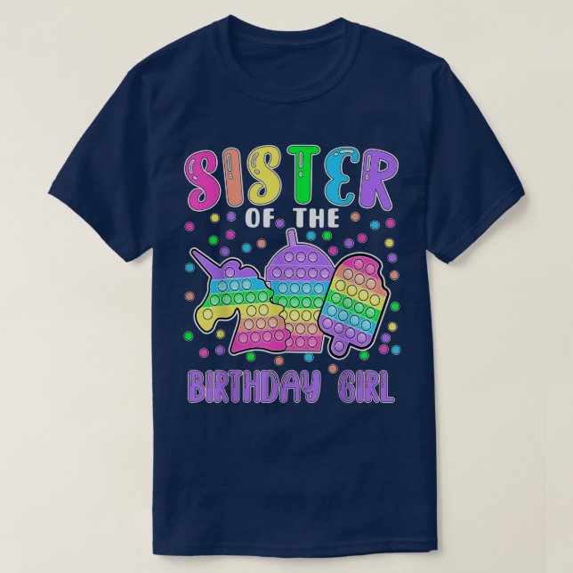 T-shirt Popit Soeur de la Fille d'anniversaire Popit  (Design devant)
