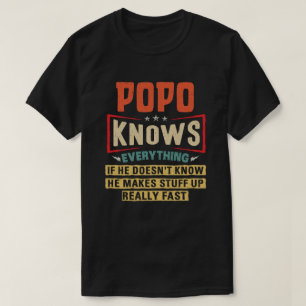 T-shirt Popo Sait Tout Cadeau Drôle de Grand-Père