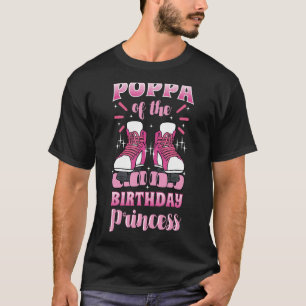 T-shirt Poppa de l'anniversaire Princess Roller Skates