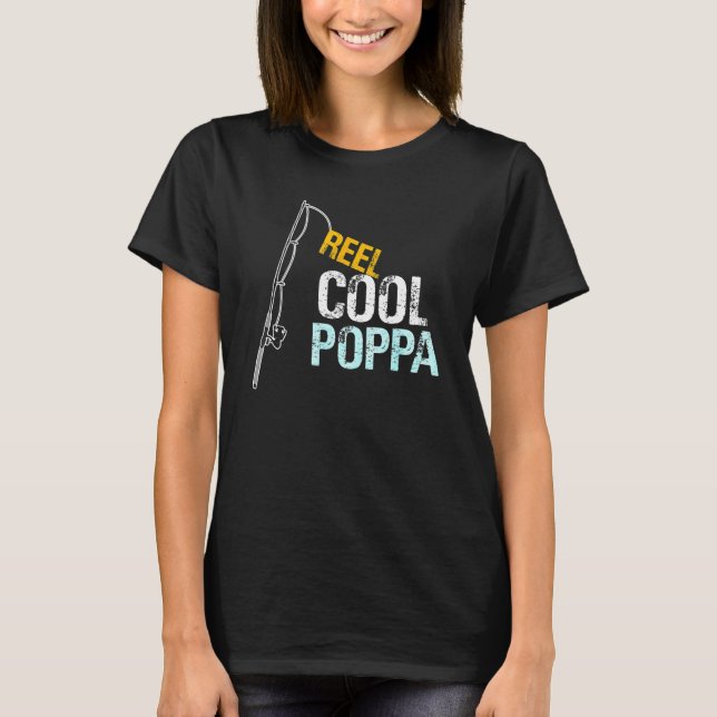 T-shirt Poppa  From Granddaughter Grandson Reel Cool Poppa (Devant)