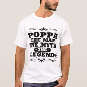 T-SHIRT POPPA GRANDPA L'HOMME LE MYTHE LA LÉGENDE