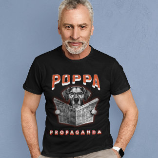 T-shirt Poppa Propaganda Actualités Médias Chien Lecture J