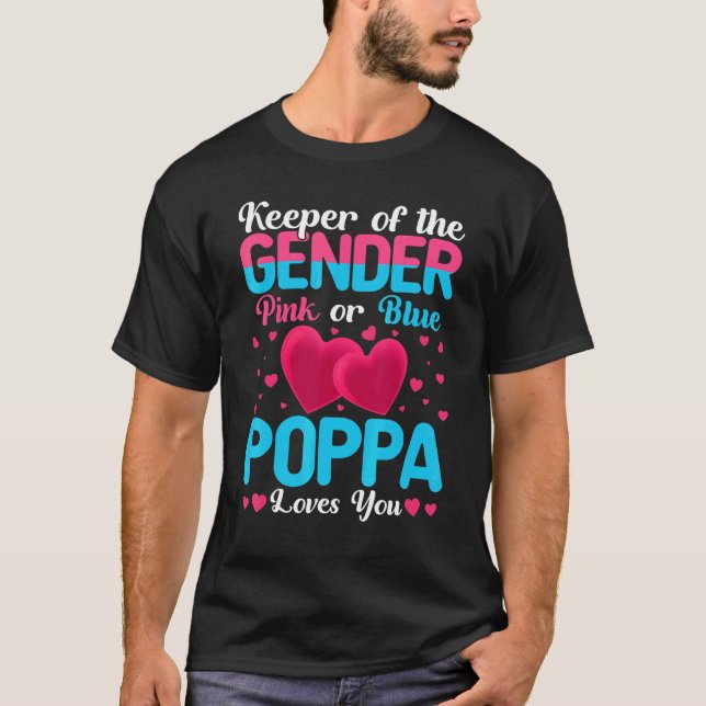 T-shirt Poppa Rose Ou Bleu Vous Aime Garder Révélation De  (Devant)