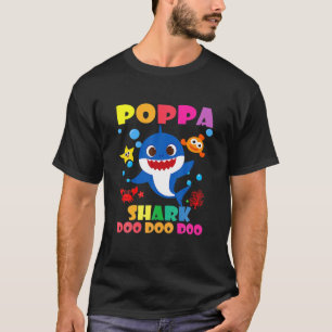 T-shirt Poppa Shark Doo Doo Funny Baby Maman Papa Enfants