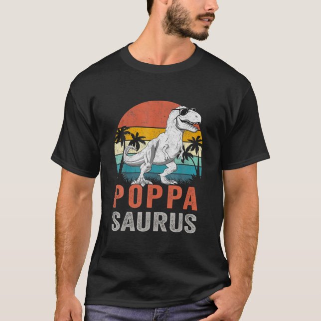T-shirt Poppasaurus T Rex Dinosaur Poppa Saurus Famille Ma (Devant)